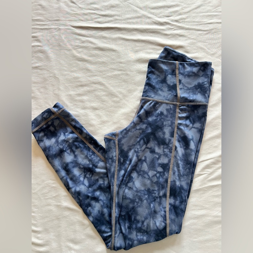 Athleta Navy Tie-Dye Leggings